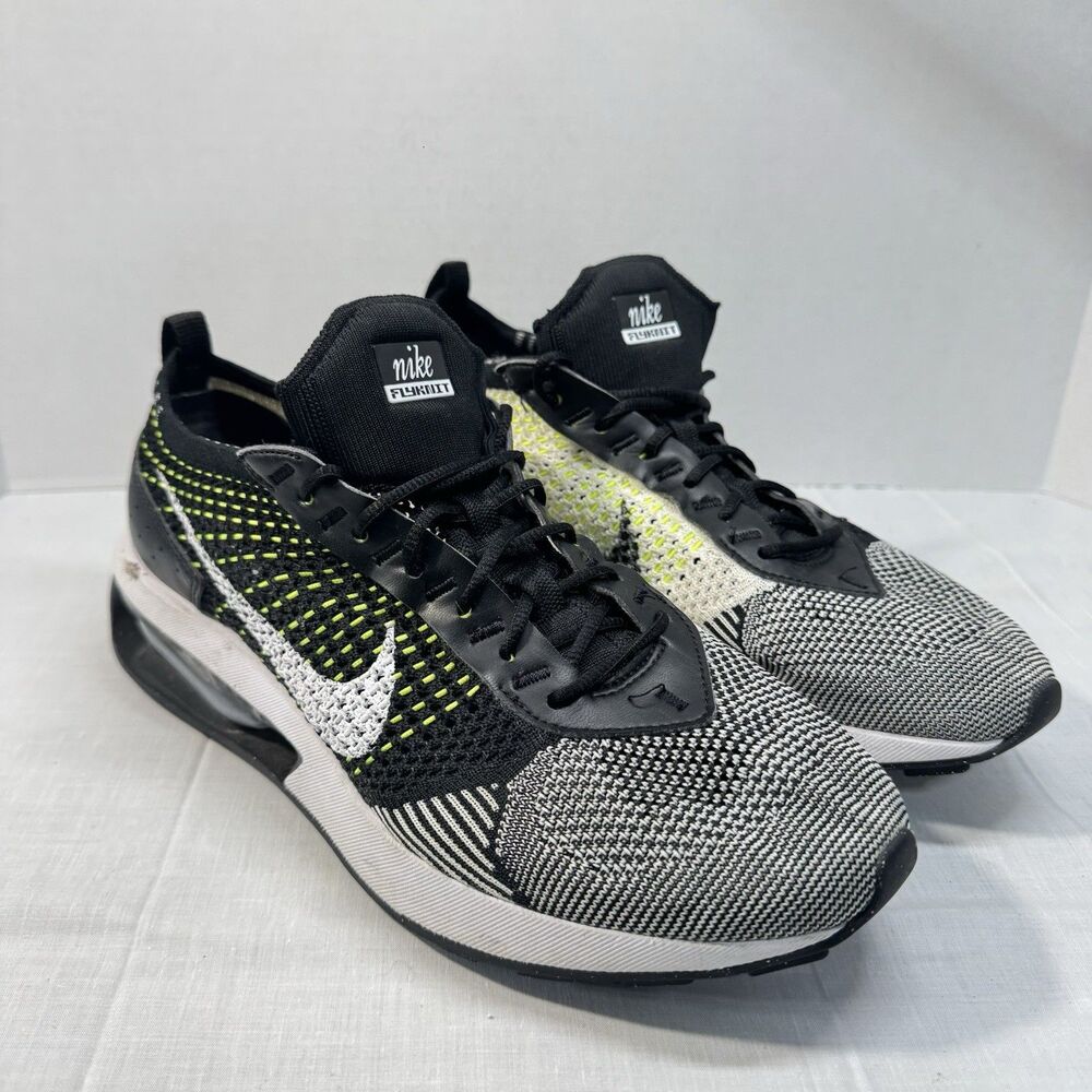 Nike Air Max FlyKnit Racer Women’s Size 9.5 US Black Volt White Oreo DM9073-002